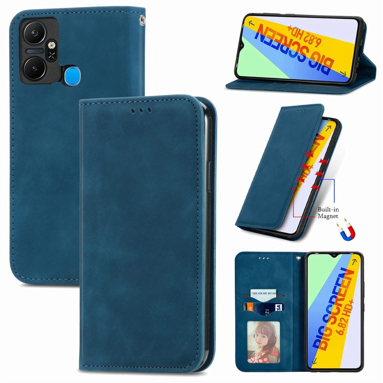 For Infinix Smart 6 Plus Retro Skin Feel Magnetic Flip Leather Phone Case