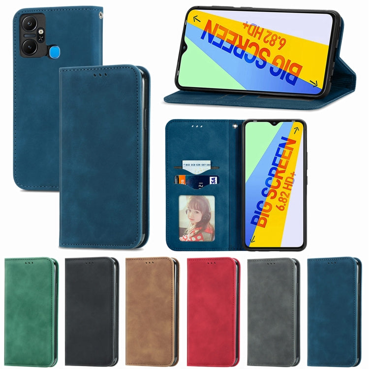 For Infinix Smart 6 Plus Retro Skin Feel Magnetic Flip Leather Phone Case