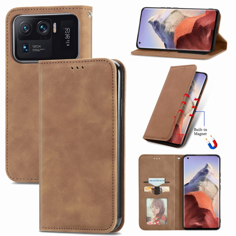 For Xiaomi Mi 11 Ultra Retro Skin Feel Magnetic Flip Leather Phone Case