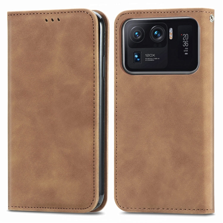 For Xiaomi Mi 11 Ultra Retro Skin Feel Magnetic Flip Leather Phone Case