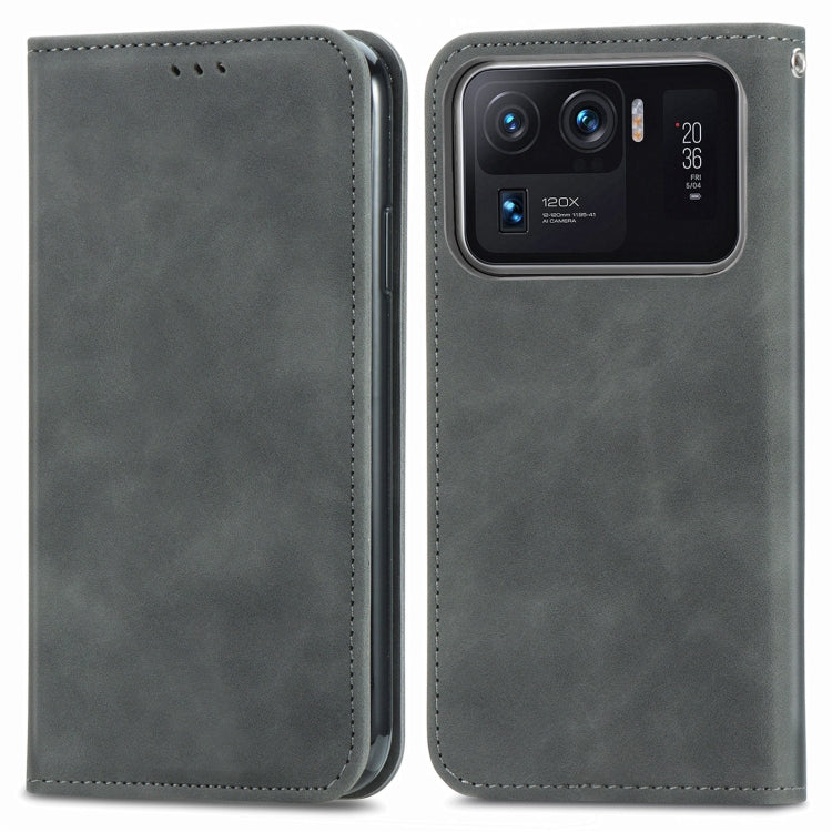 For Xiaomi Mi 11 Ultra Retro Skin Feel Magnetic Flip Leather Phone Case
