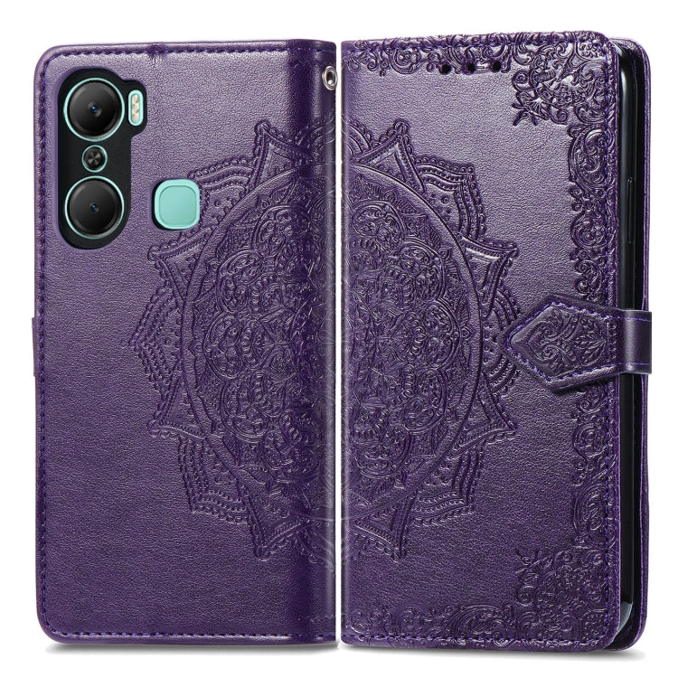 For Infinix Hot 12 Pro Mandala Flower Embossed Leather Phone Case