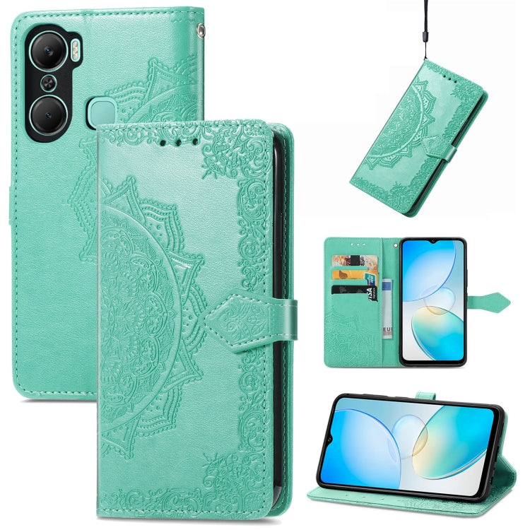 For Infinix Hot 12 Pro Mandala Flower Embossed Leather Phone Case