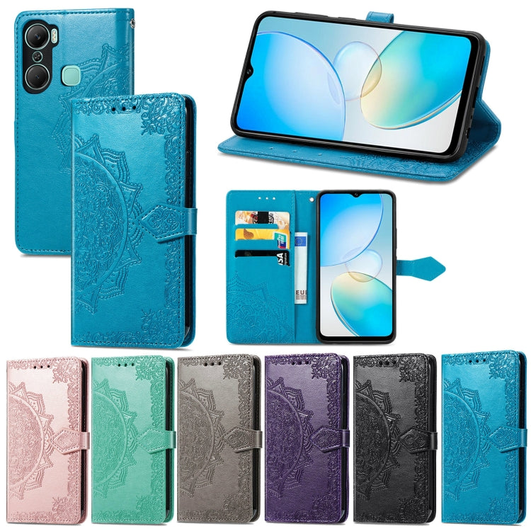 For Infinix Hot 12 Pro Mandala Flower Embossed Leather Phone Case