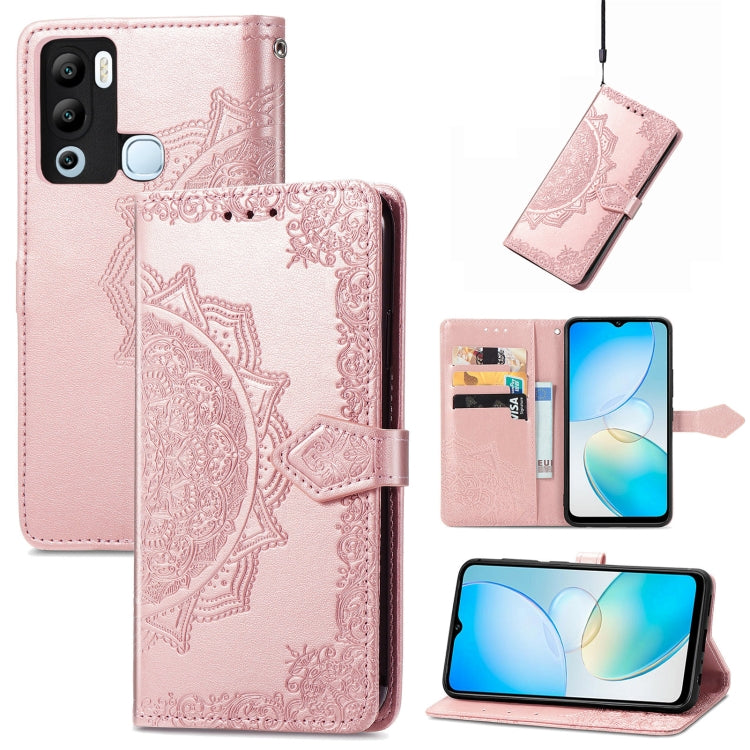 For Infinix Hot 12i Mandala Flower Embossed Leather Phone Case