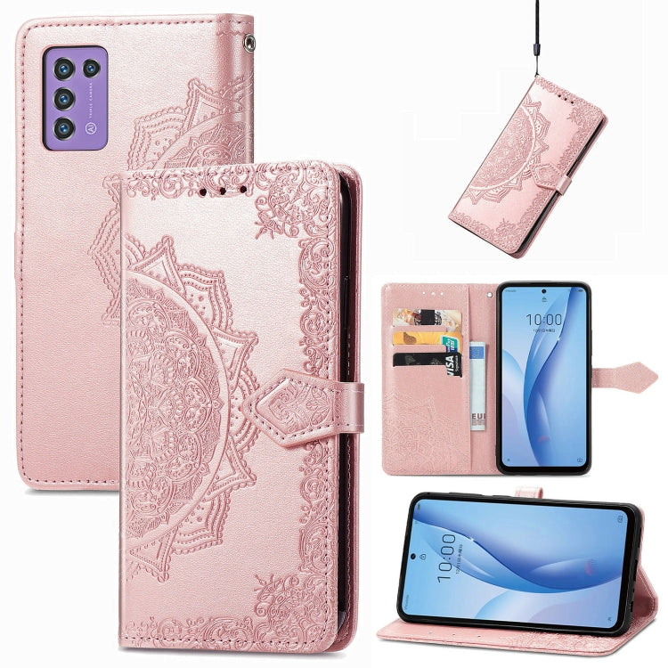 For ZTE Libero 5G III Mandala Flower Embossed Leather Phone Case