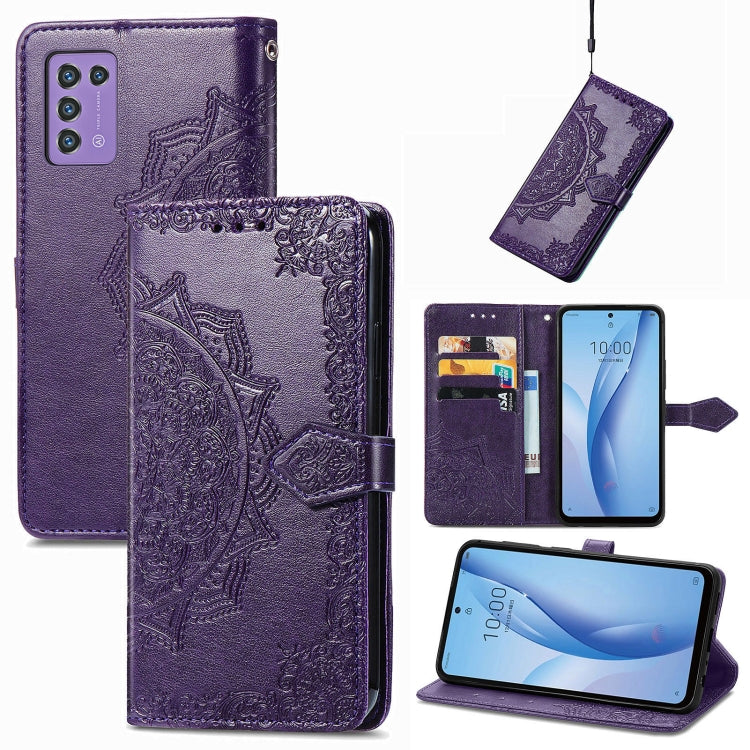 For ZTE Libero 5G III Mandala Flower Embossed Leather Phone Case