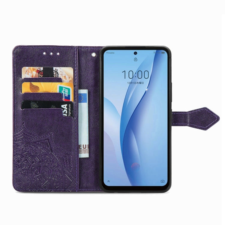 For ZTE Libero 5G III Mandala Flower Embossed Leather Phone Case