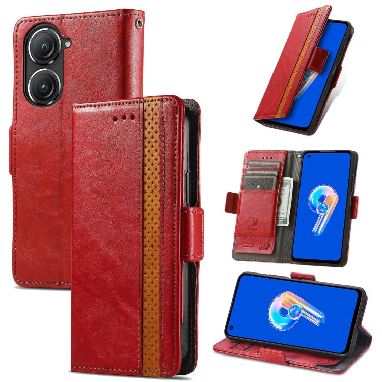 For Asus Zenfone 9 CaseNeo Splicing Dual Magnetic Buckle Leather Phone Case