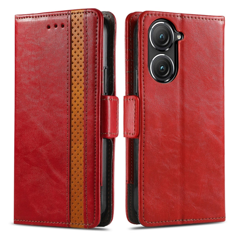 For Asus Zenfone 9 CaseNeo Splicing Dual Magnetic Buckle Leather Phone Case