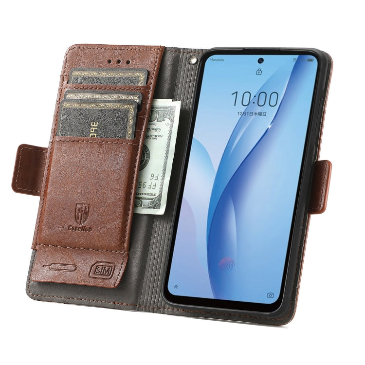 For ZTE Libero 5G III CaseNeo Splicing Dual Magnetic Buckle Leather Phone Case