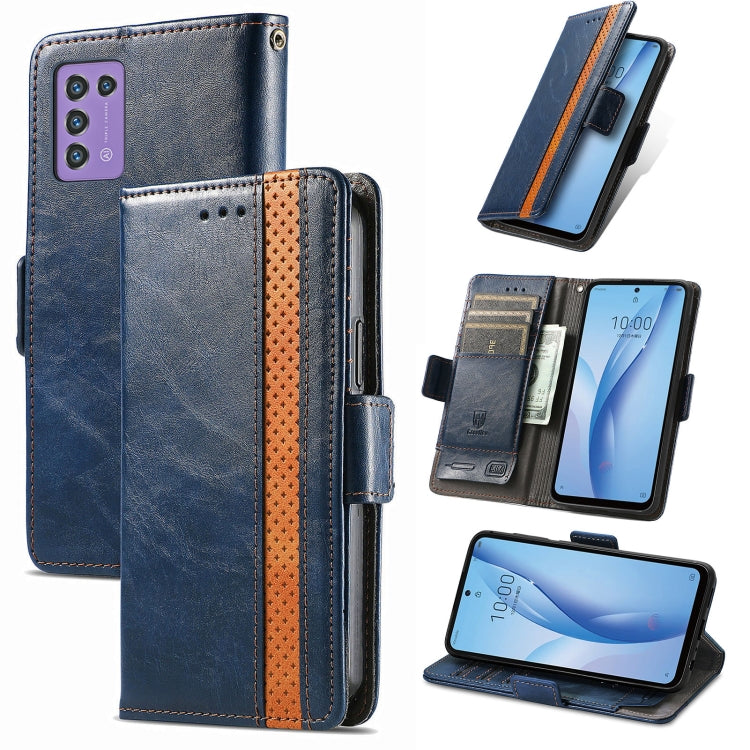 For ZTE Libero 5G III CaseNeo Splicing Dual Magnetic Buckle Leather Phone Case