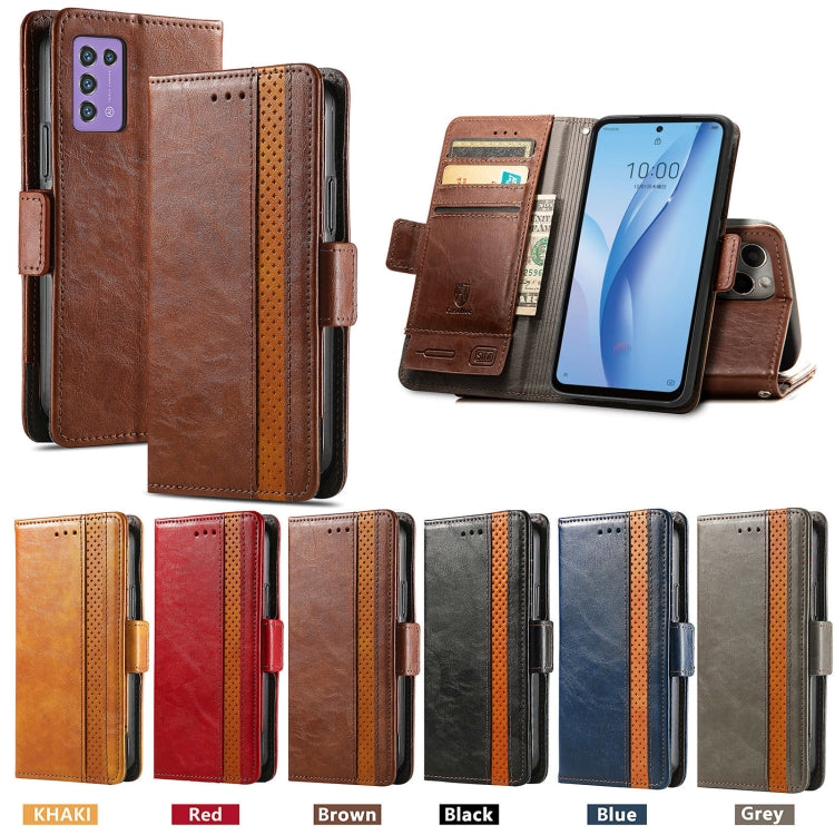 For ZTE Libero 5G III CaseNeo Splicing Dual Magnetic Buckle Leather Phone Case