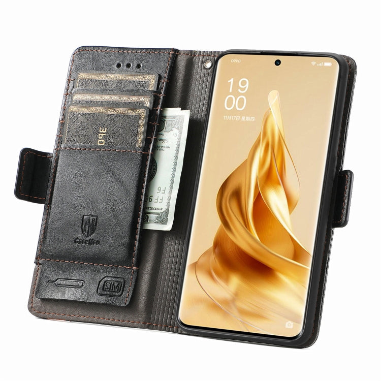 For OPPO Reno9 CaseNeo Splicing Dual Magnetic Buckle Leather Phone Case