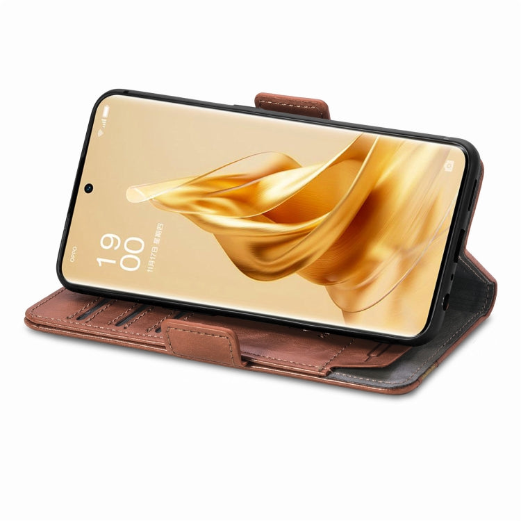 For OPPO Reno9 CaseNeo Splicing Dual Magnetic Buckle Leather Phone Case