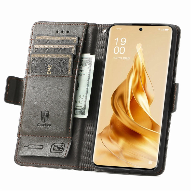 For OPPO Reno9 CaseNeo Splicing Dual Magnetic Buckle Leather Phone Case