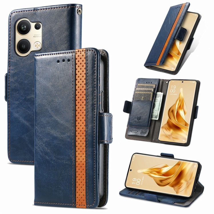 For OPPO Reno9 CaseNeo Splicing Dual Magnetic Buckle Leather Phone Case