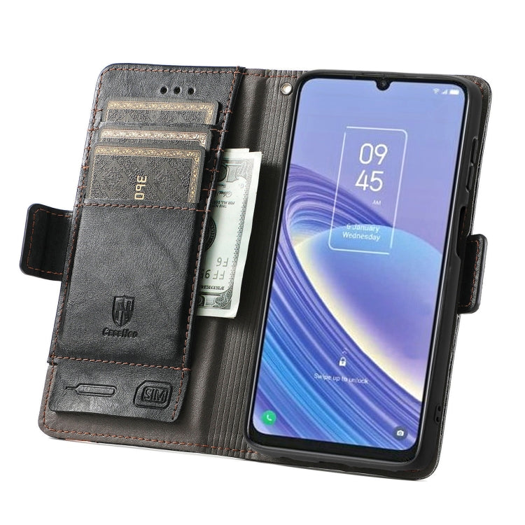 For TCL 40 SE CaseNeo Splicing Dual Magnetic Buckle Leather Phone Case