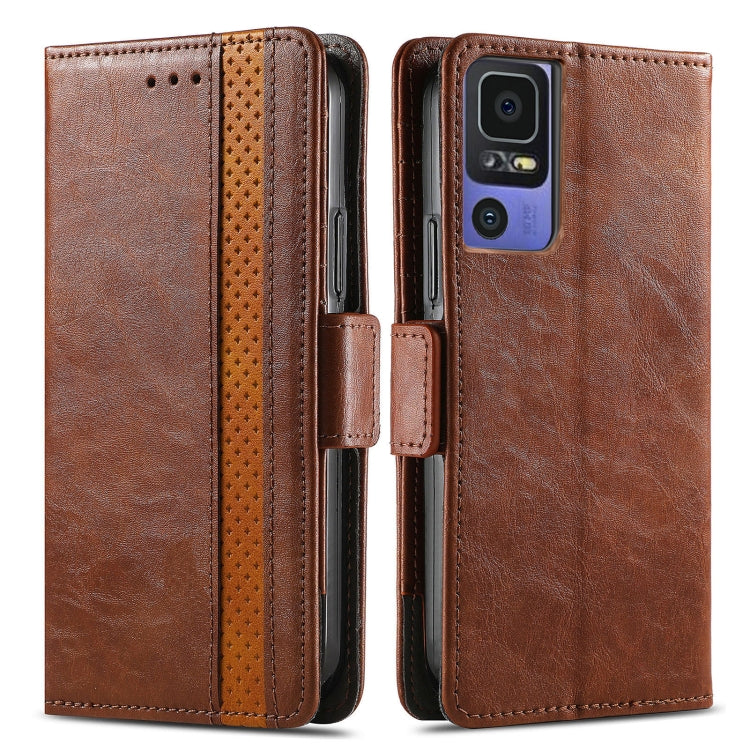 For TCL 40 SE CaseNeo Splicing Dual Magnetic Buckle Leather Phone Case