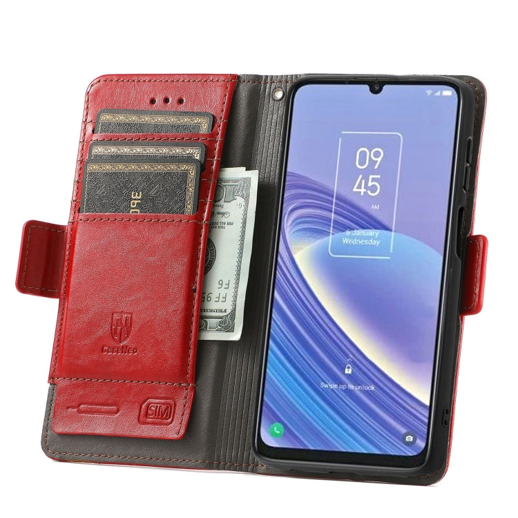 For TCL 40 SE CaseNeo Splicing Dual Magnetic Buckle Leather Phone Case
