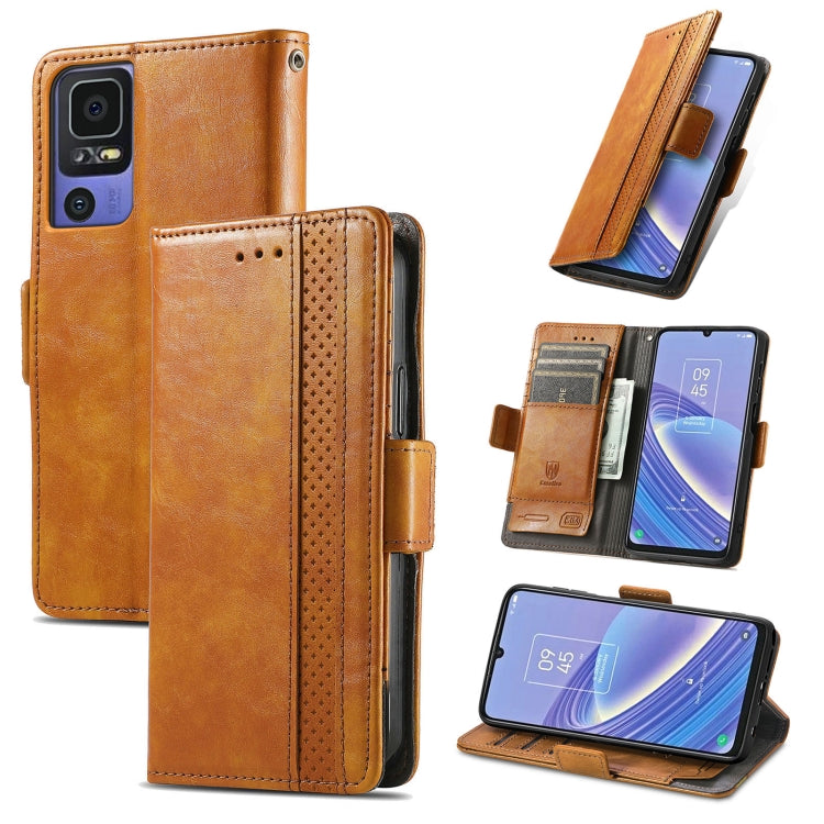 For TCL 40 SE CaseNeo Splicing Dual Magnetic Buckle Leather Phone Case