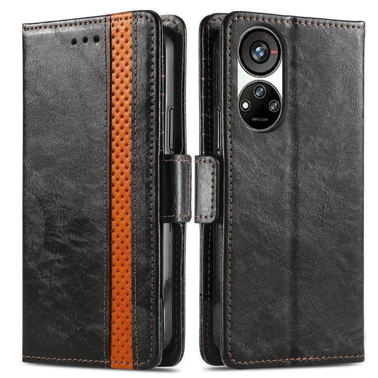 For ZTE Blade V40s CaseNeo Splicing Dual Magnetic Buckle Leather Phone Case