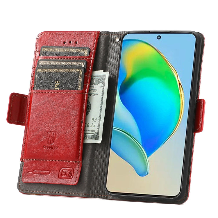 For ZTE Blade V40s CaseNeo Splicing Dual Magnetic Buckle Leather Phone Case