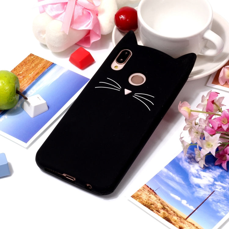 Lovely 3D Moustache Cat Soft Silicone Back Case for Huawei P20 Lite / Nova 3e