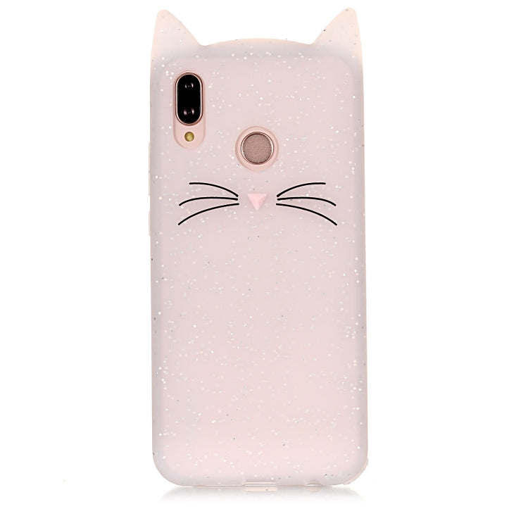 Lovely 3D Moustache Cat Soft Silicone Back Case for Huawei P20 Lite / Nova 3e