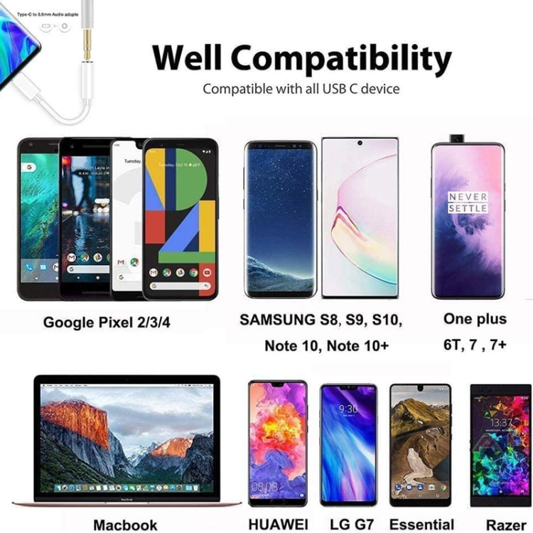 Type C to 3.5mm Female Headphone Jack Adapter