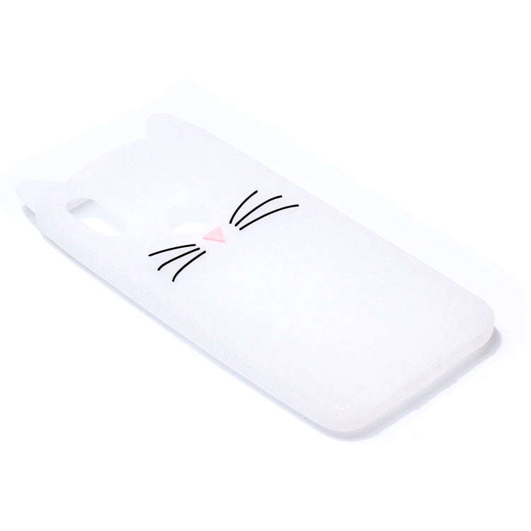 Lovely 3D Moustache Cat Soft Silicone Back Case for Xiaomi Mi A2 & Mi 6X(White)