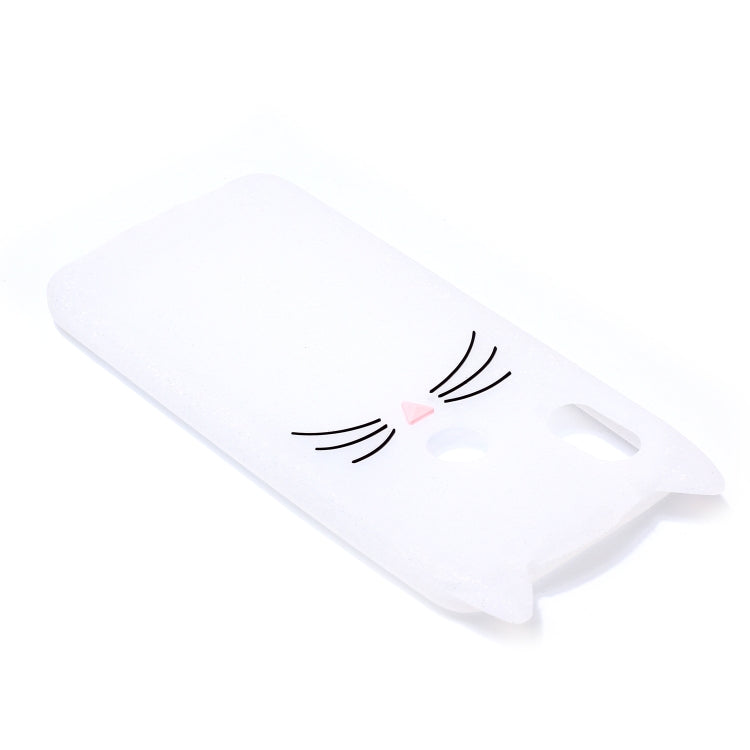 Lovely 3D Moustache Cat Soft Silicone Back Case for Xiaomi Mi A2 & Mi 6X(White)