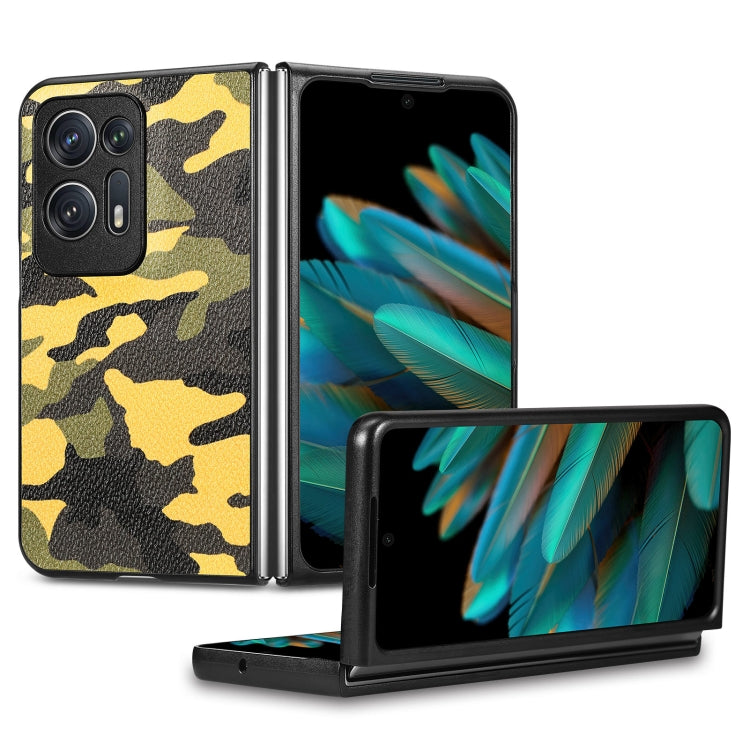 For OPPO Find N2 Camouflage Leather Back Cover Phone Case