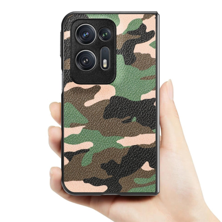 For OPPO Find N2 Camouflage Leather Back Cover Phone Case