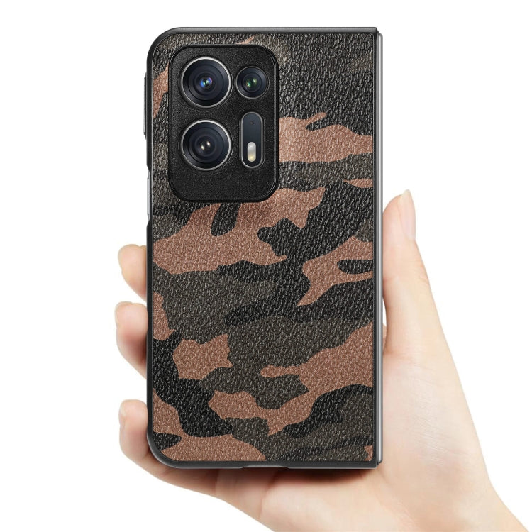 For OPPO Find N2 Camouflage Leather Back Cover Phone Case