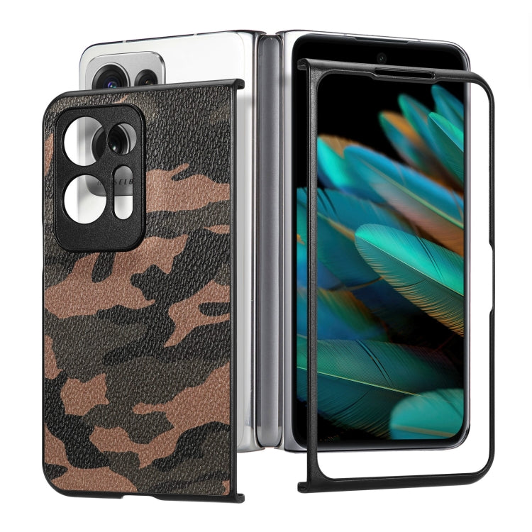 For OPPO Find N2 Camouflage Leather Back Cover Phone Case