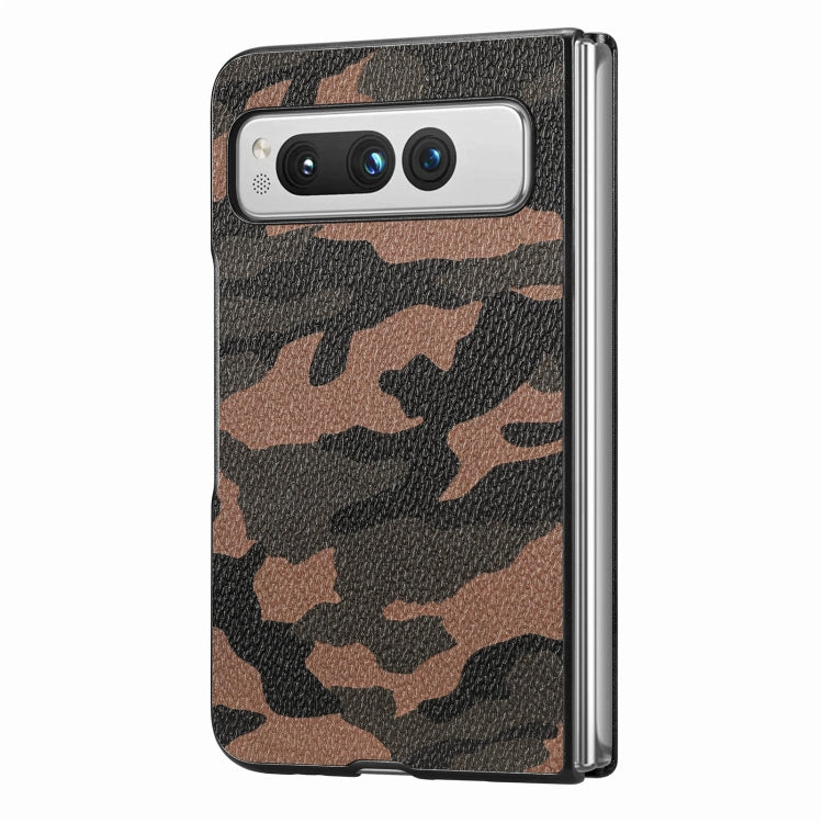 For Google Pixel Fold Camouflage Leather Back Cover Phone Case