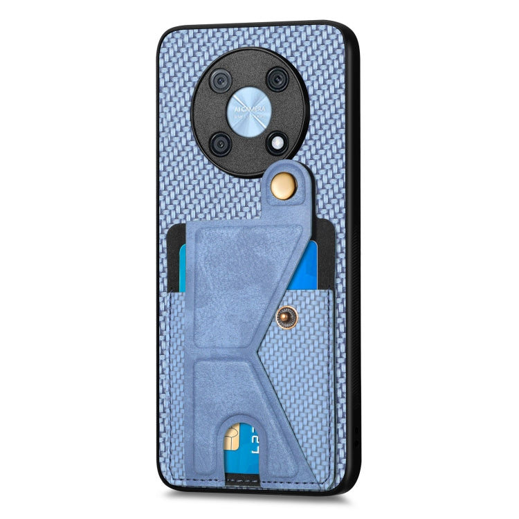 For Huawei nova Y90 Carbon Fiber Wallet Flip Card Holder Phone Case