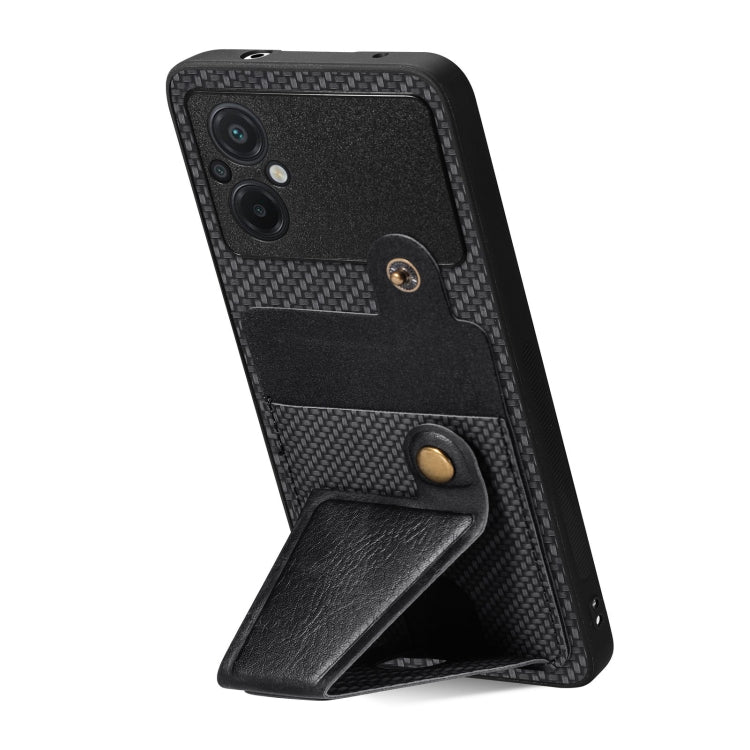 For Xiaomi Poco M5 4G Carbon Fiber Wallet Flip Card Holder Phone Case
