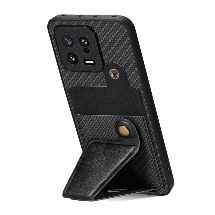 For Xiaomi 13 Carbon Fiber Wallet Flip Card Holder Phone Case