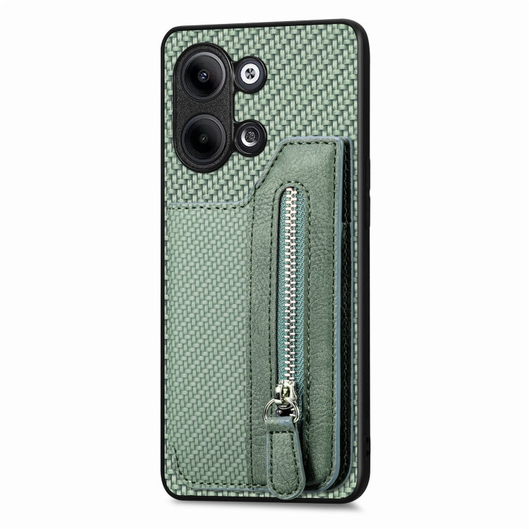 For OPPO Reno9 Carbon Fiber Flip Zipper Wallet Phone Case