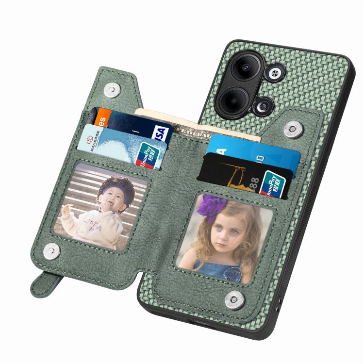 For OPPO Reno9 Carbon Fiber Flip Zipper Wallet Phone Case