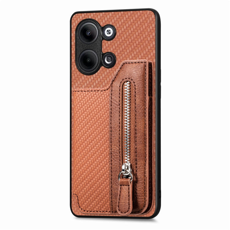 For OPPO Reno9 Carbon Fiber Flip Zipper Wallet Phone Case