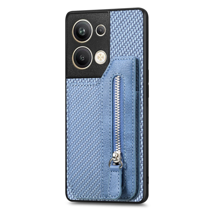 OPPO Reno9 Pro+ Carbon Fiber Flip Zipper Wallet Phone Case