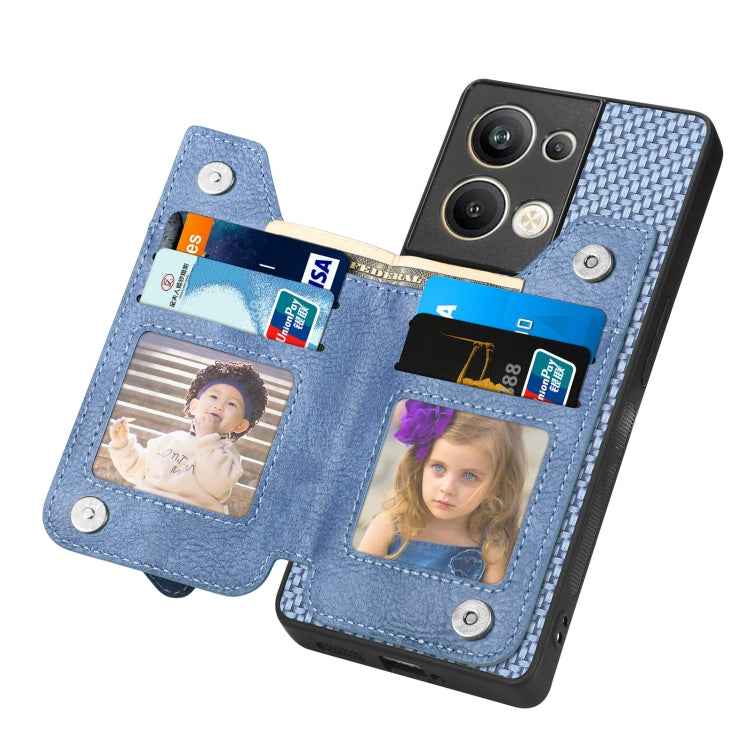 OPPO Reno9 Pro+ Carbon Fiber Flip Zipper Wallet Phone Case