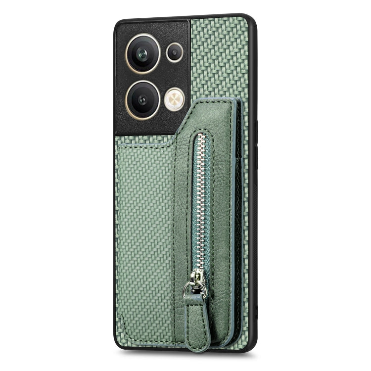 OPPO Reno9 Pro+ Carbon Fiber Flip Zipper Wallet Phone Case