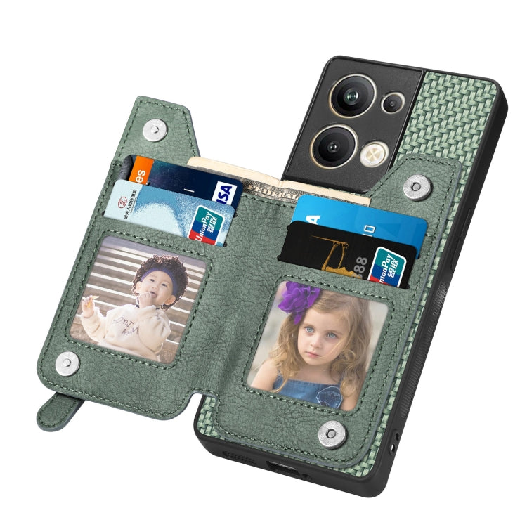 OPPO Reno9 Pro+ Carbon Fiber Flip Zipper Wallet Phone Case