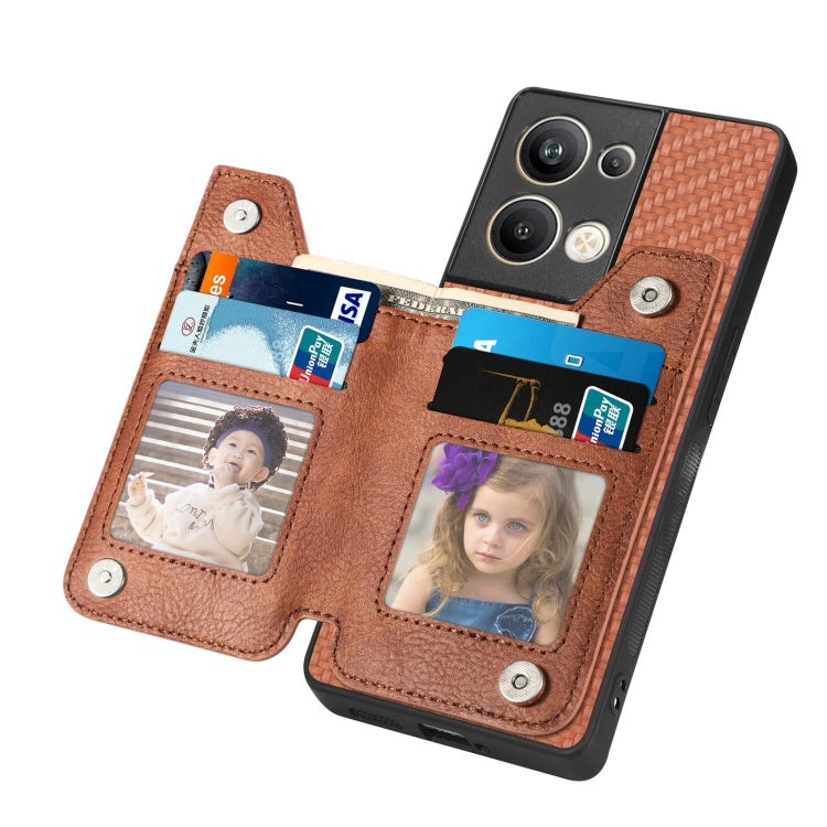 OPPO Reno9 Pro+ Carbon Fiber Flip Zipper Wallet Phone Case