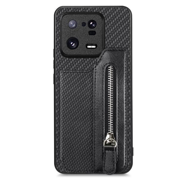 For Xiaomi 13 Pro Carbon Fiber Flip Zipper Wallet Phone Case