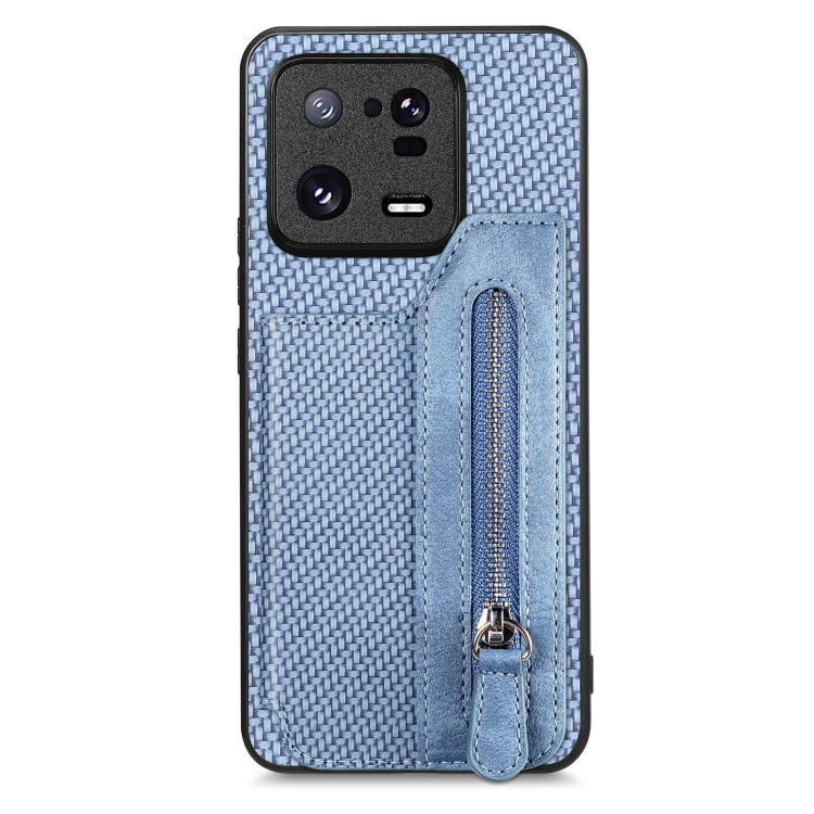 For Xiaomi 13 Pro Carbon Fiber Flip Zipper Wallet Phone Case